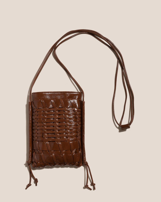 Hereu Crossbody Bags TRENA MINI CRINKLED GLOSSY - Flat Square Crossbody Bag - Women/Men